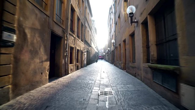 Small street in the toen center of Metz France