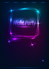Abstract neon party poster