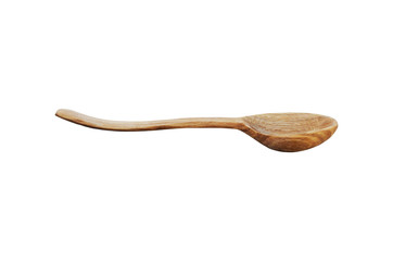 Wooden spoon isolated on white background. 