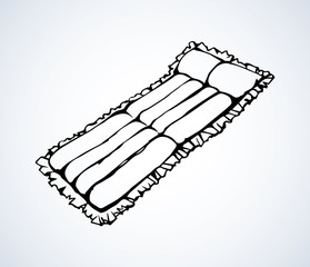 Inflatable mattress. Vector drawing