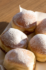 Tasty krapfen filled with cream