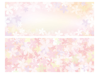Obraz na płótnie Canvas 桜の花　バナー素材セット