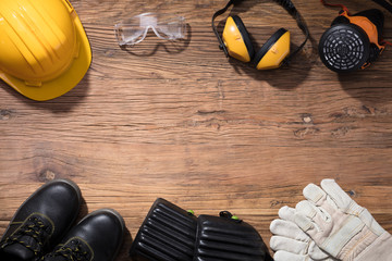 Yellow Hard Hat With Safety Equipment