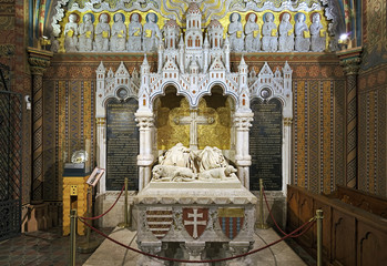 Sarcophagus of King Bela III and his wife in Matthias Church in Budapest, Hungary