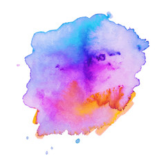 Abstract isolated colorful vector watercolor stain. Grunge element for paper design. Vector illustration