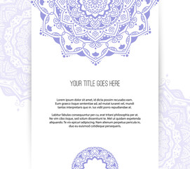 Beautiful Mandala leaflet template vector
