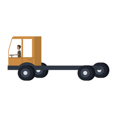 delivery truck vehicle with driver vector illustration design