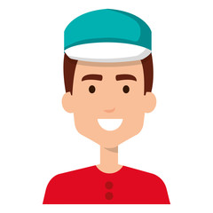 delivery worker avatar character vector illustration design