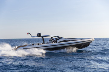 Motor boat in navigation