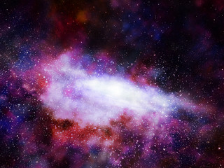 Fototapeta na wymiar Beautiful nebula. Outer space background. Digital illustration.