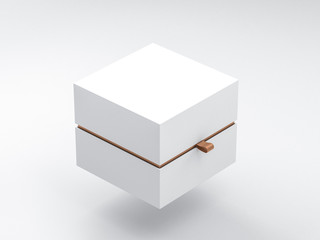 White Box packaging Mockup Half Side View, 3d rendering