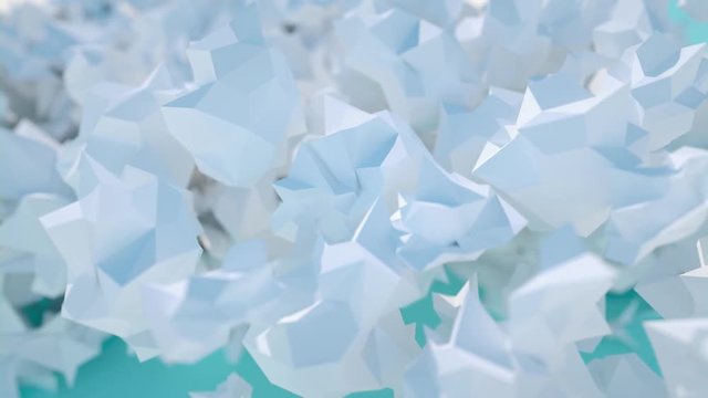 Abstract low poly scifi background with glass and crystals in ruby and gemstone design