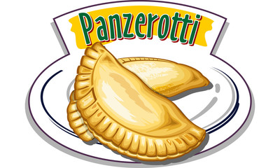 Panzerotti with mozzarella and tomato - vector
