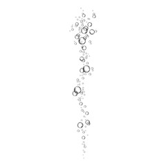 Realistic  air bubbles  stream on white  background.