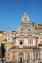 Fototapeta na wymiar Santa Maria di Loreto and Most Holy Name of Mary in Rome, Italy