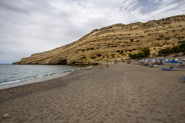 Matala beach, Crete, Greece