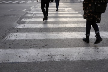 people on the crosswalk