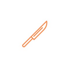 knife icon. Kitchen appliances for cooking Illustration. Simple thin line style symbol.