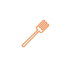 fork icon. Kitchen appliances for cooking Illustration. Simple thin line style symbol.