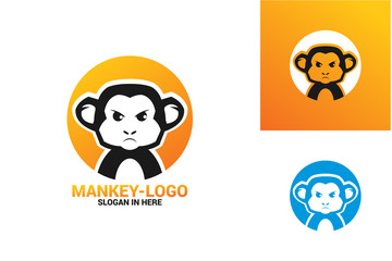 Monkey Logo Template Design Vector, Emblem, Design Concept, Creative Symbol, Icon