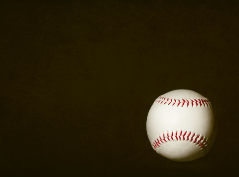 Vintage Baseball on a Textuerd Brown Background