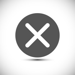 Fototapeta premium Close flat icon delete remove vector sign illustration