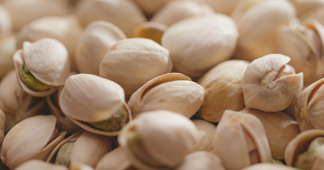 Roasted stack of pistachios