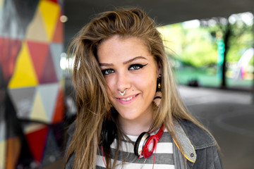 Brazilian Girl Looking at the Camera in Ibirapuera Park
