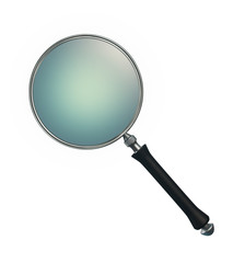Magnifying glass on white background