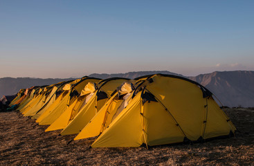 Camping Tents on a hilltop