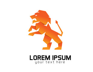 Obraz premium Origami Lion logo illustration