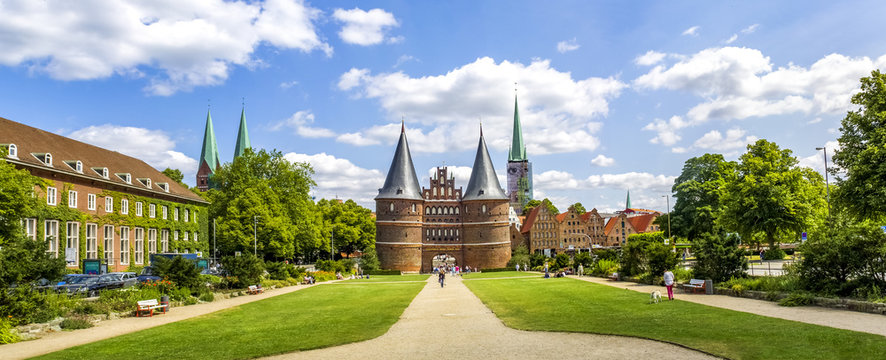 Hansestadt, Lübeck, Holstentor, Panorama, 