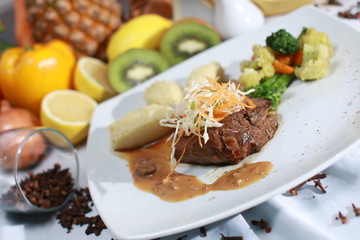 beef steak roasted and grilled