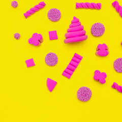Candy background . Sweet mood.  Minimal art