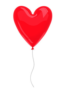 Red balloon isolated on white - 3d render