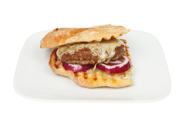 Cheeseburger in ciabatta