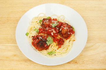 Spaghetti and meatballs
