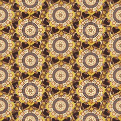 Seamless repeating pattern of mandalas
