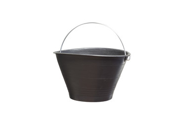 Construction worker bucket on white background