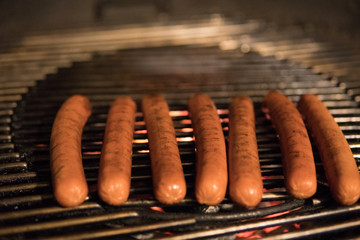 Hot  dogs on the grill