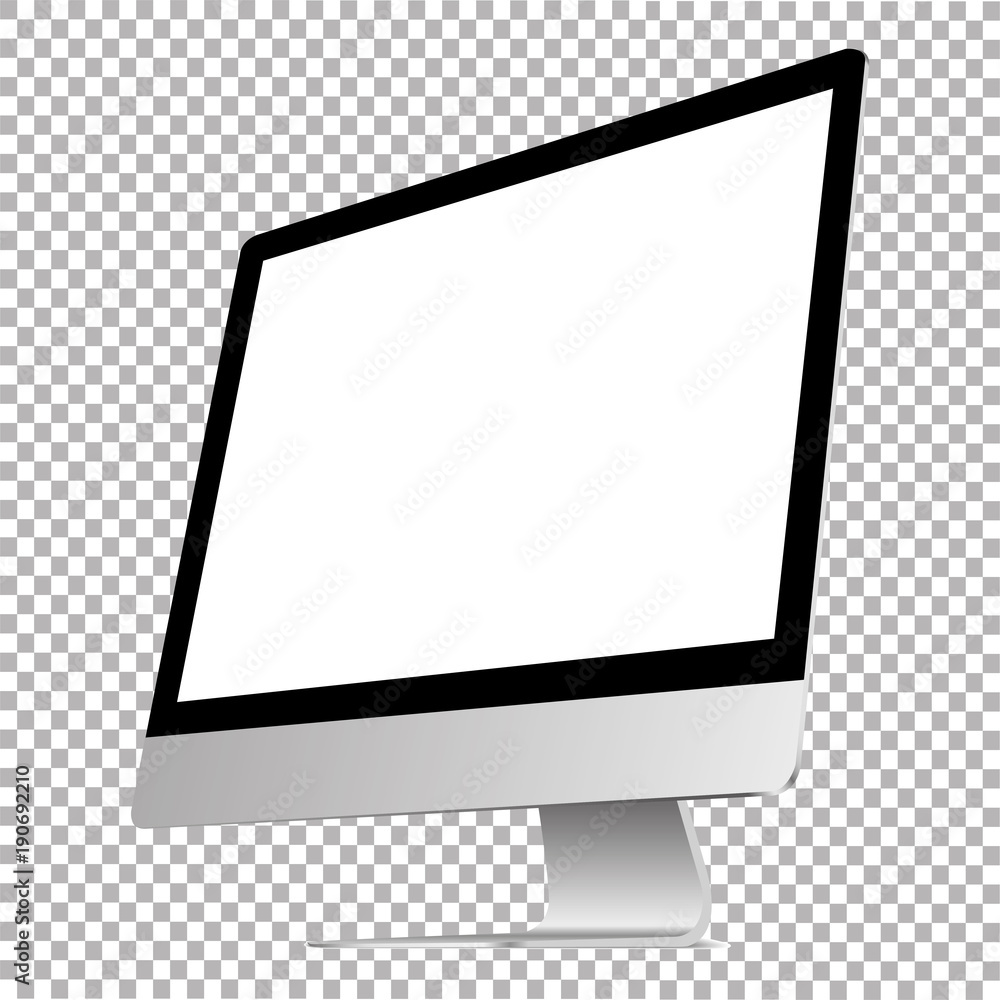 Poster a personal computer monitor in a flat vector style