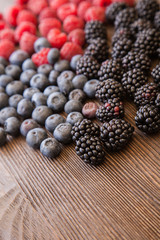 raspberries and blackberry
