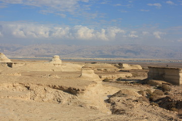 Lehmformationen bei Masada Totes Meer Israel