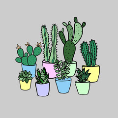 Cartoon graphic cactus
