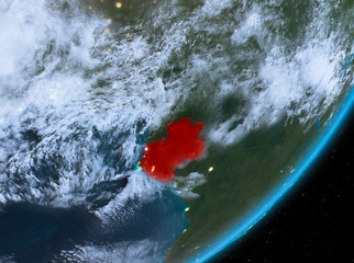 Orbit view of Gabon at night