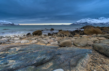 Coast of the Norwegian Sea.Tromso .