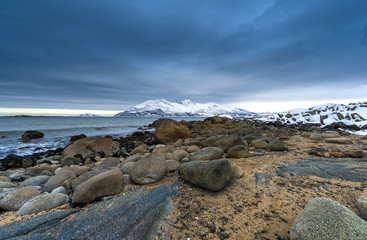 Coast of the Norwegian Sea.Tromso .