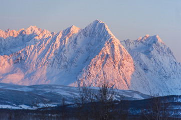 Mountains in the north of Norway.Tromso.Tromso Lapland