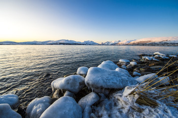 Coast of the Norwegian Sea.Tromso .