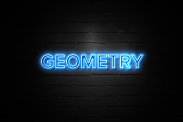 Geometry neon Sign on brickwall